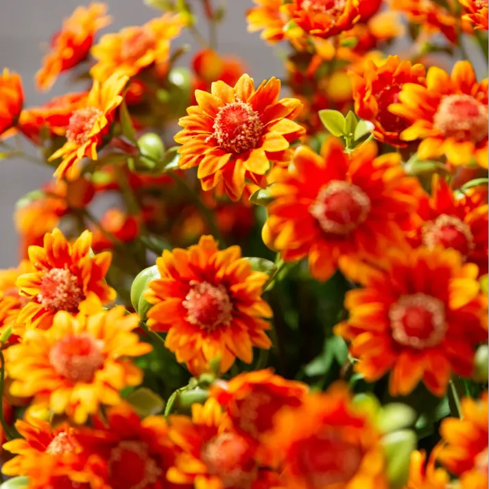 💥limited-time offe- Artificial Outdoor Sunset Mums Flowers -  Waterproof, Windproof