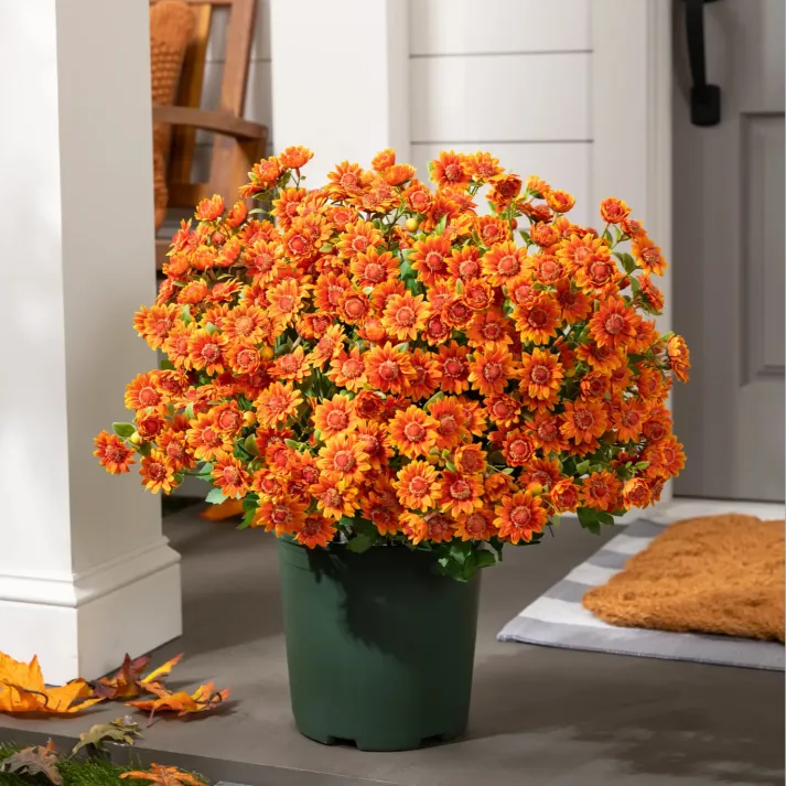 💥limited-time offe- Artificial Outdoor Sunset Mums Flowers -  Waterproof, Windproof