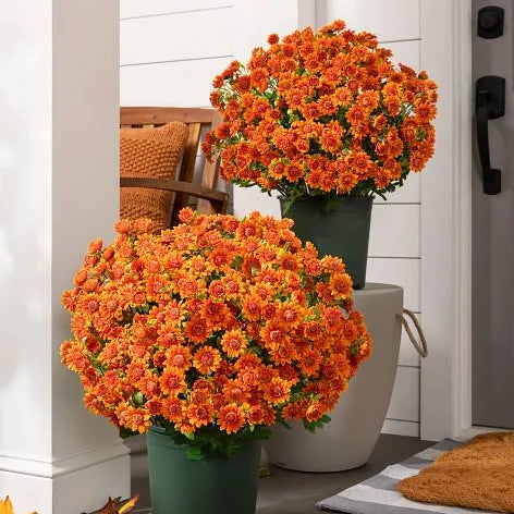💥limited-time offe- Artificial Outdoor Sunset Mums Flowers -  Waterproof, Windproof